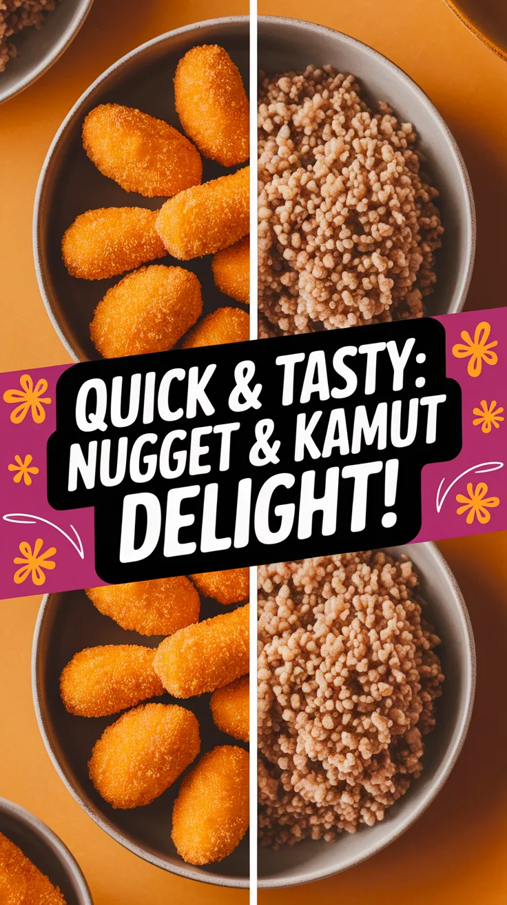 Delicious lazy microwave frozen chicken nuggets and fluffy kamut