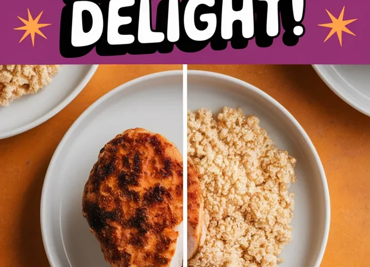 Lazy Microwave Chicken Patty with Instant Freekeh