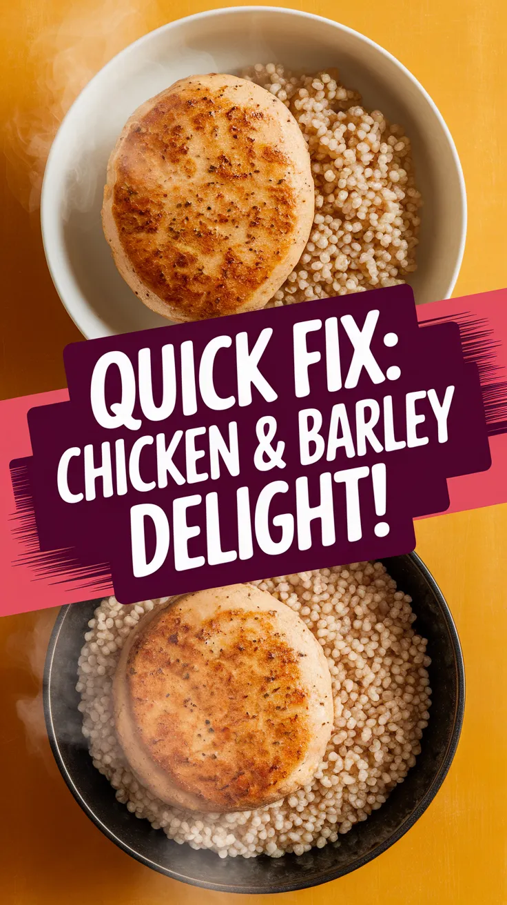 Delicious lazy microwave frozen chicken patty served with instant barley.