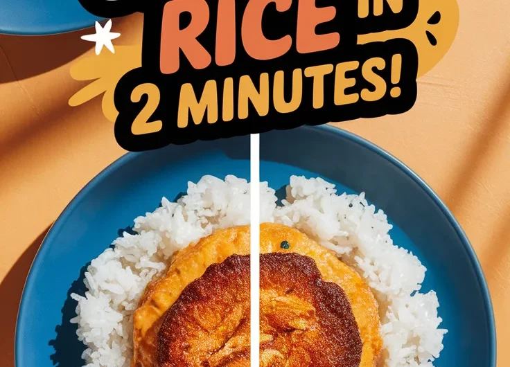 Lazy Microwave Frozen Chicken Patty Rice