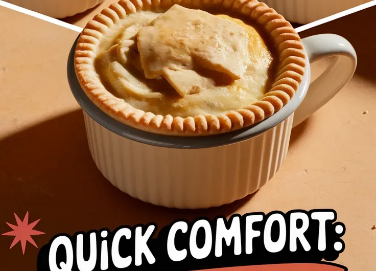 Lazy Microwave Frozen Chicken Pot Pie Mug