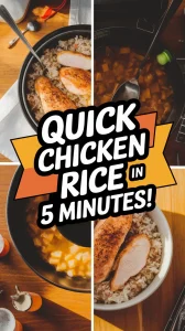 Delicious microwave canned chicken served over instant rice
