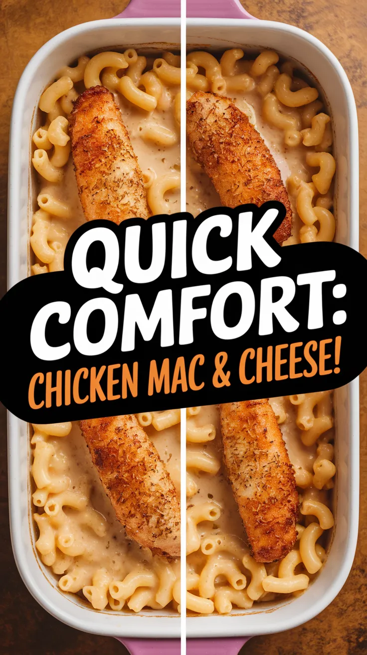 Delicious microwave chicken tender mac and cheese ready to enjoy