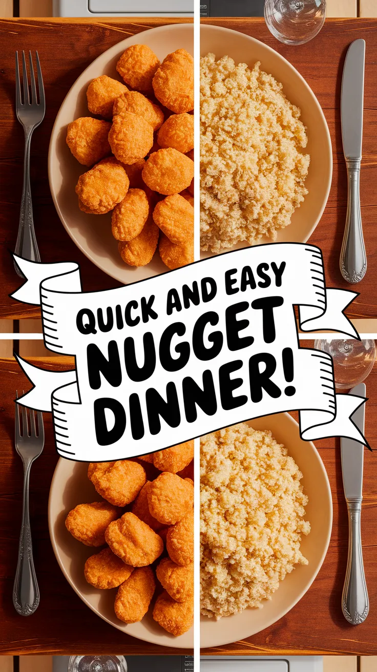Delicious lazy microwave frozen chicken nuggets served with instant couscous