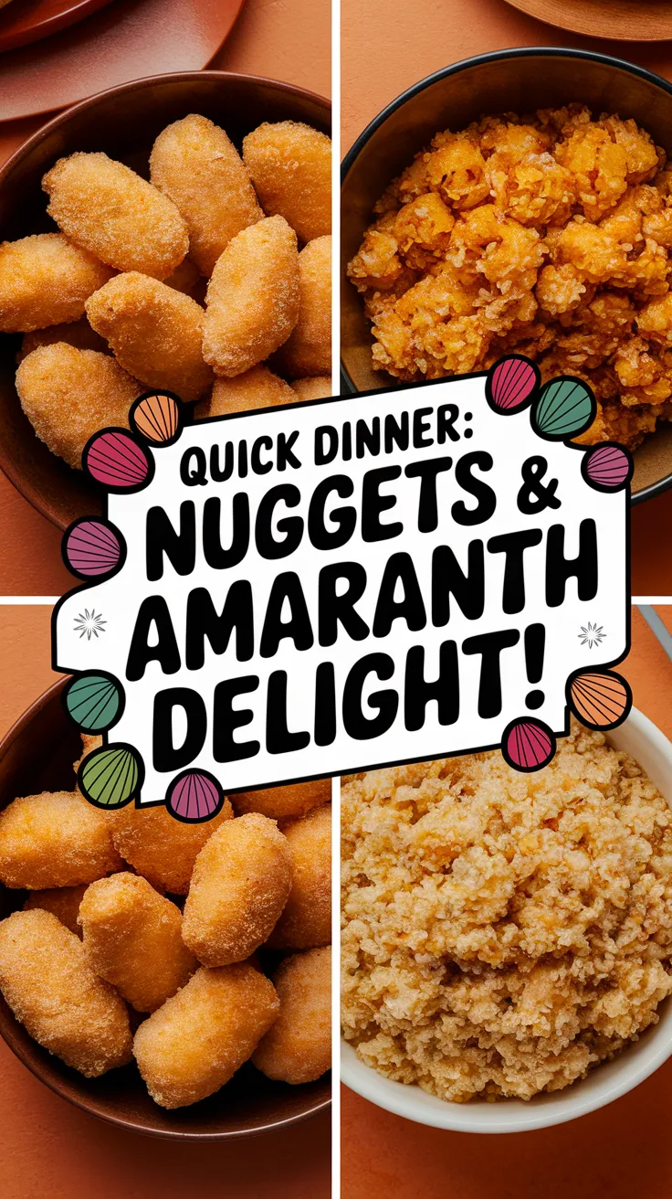Delicious lazy microwave frozen chicken nuggets served with instant amaranth