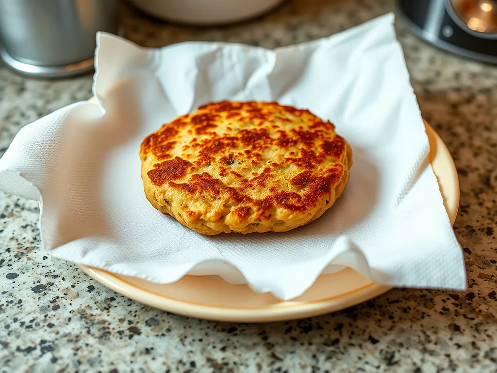 A crispy frozen chicken patty served on a plate, perfect for lazy microwave meals.