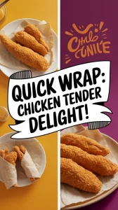 Delicious lazy microwave frozen chicken tender wrap with crispy tenders