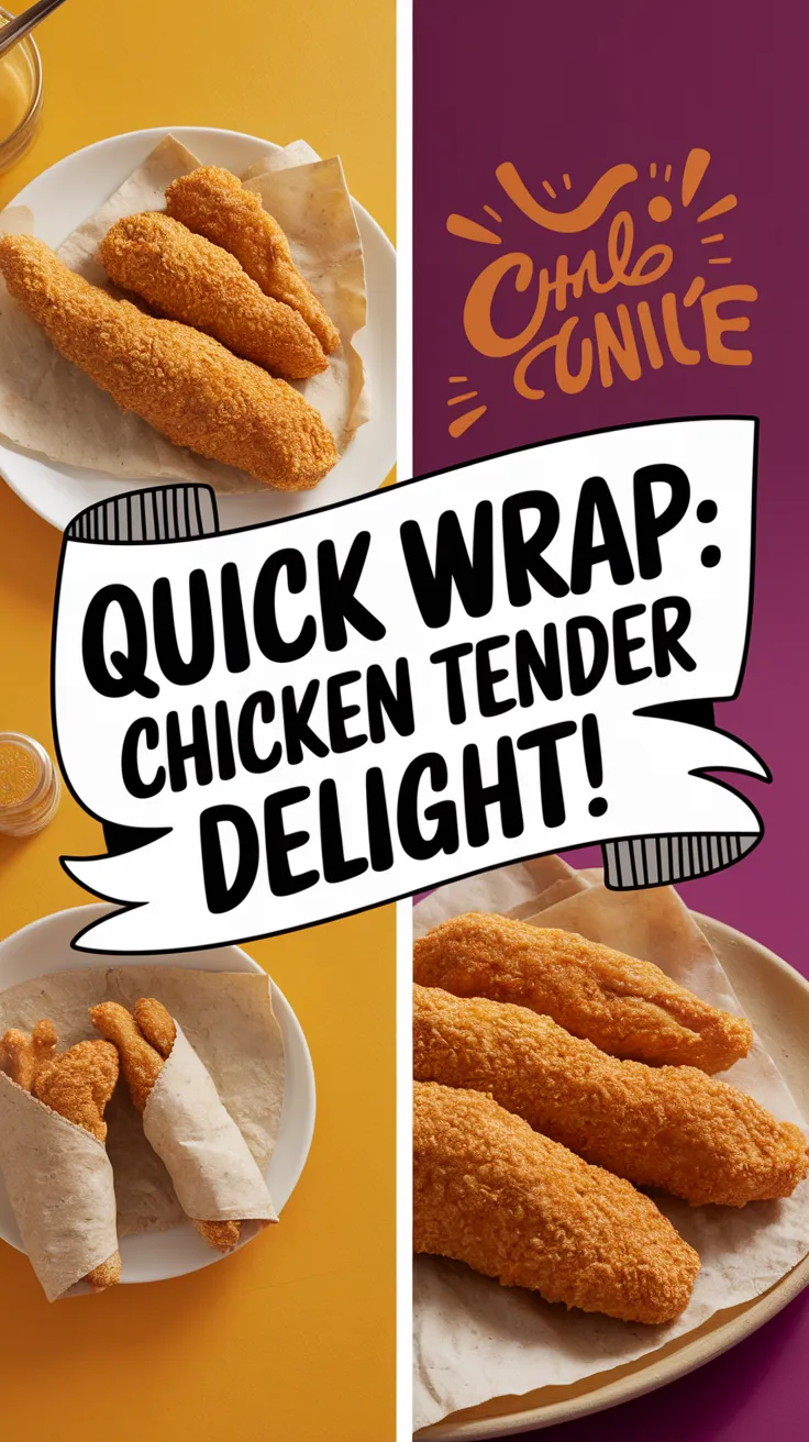 Delicious lazy microwave frozen chicken tender wrap with crispy tenders