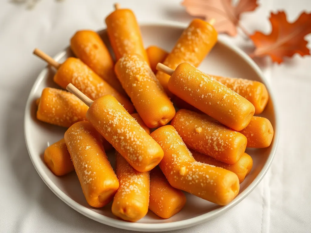 Plate of delicious lazy microwave frozen mini corn dogs ready to eat