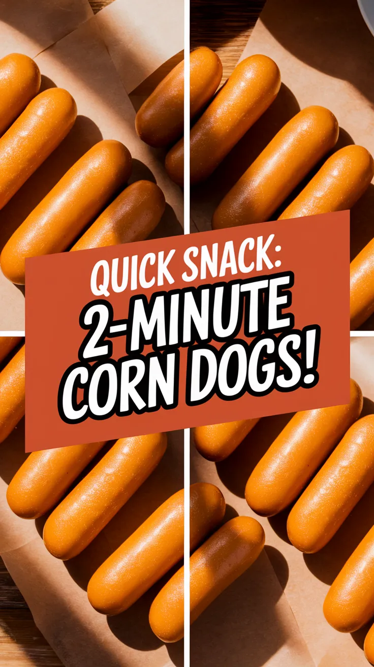 Delicious lazy microwave frozen mini corn dogs ready to be cooked