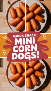 Delicious lazy microwave frozen mini corndog bites ready to enjoy