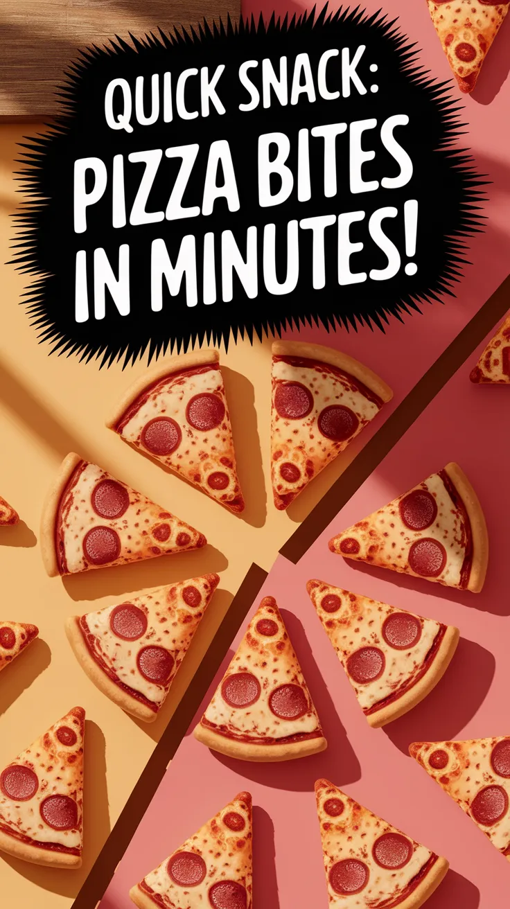 Delicious frozen mini pizza bites ready for the microwave, perfect for a quick snack.