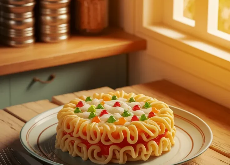Lazy Microwave Frozen Mini Pizza Noodle Bowl