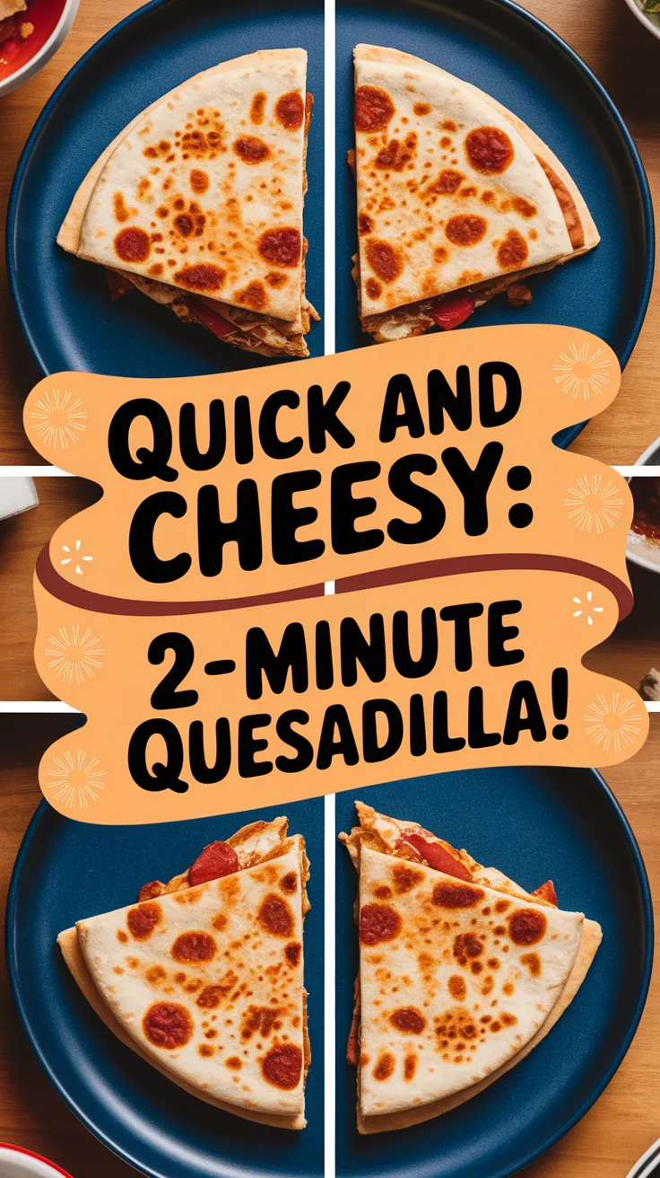 Delicious mini pizza quesadilla made in the microwave ready to enjoy.