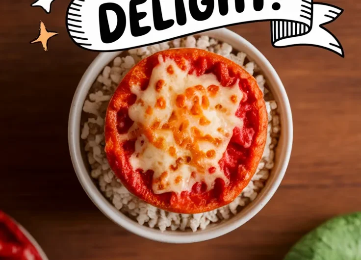 Lazy Microwave Frozen Mini Pizza Rice Bowl