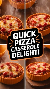 Delicious Lazy Microwave Frozen Mini Pizza Rice Casserole ready to serve