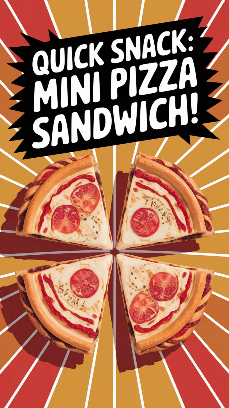 Frozen mini pizza sandwich ready for the microwave, featuring slices of pepperoni.