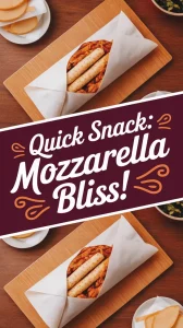 A delicious wrap containing lazy microwave frozen mozzarella sticks, perfect for a quick snack.