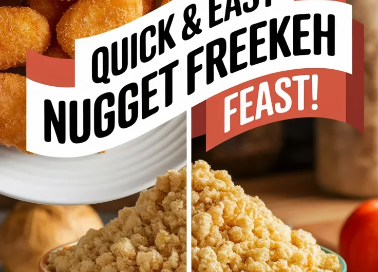 Lazy Microwave Frozen Chicken Nuggets with Instant Freekeh