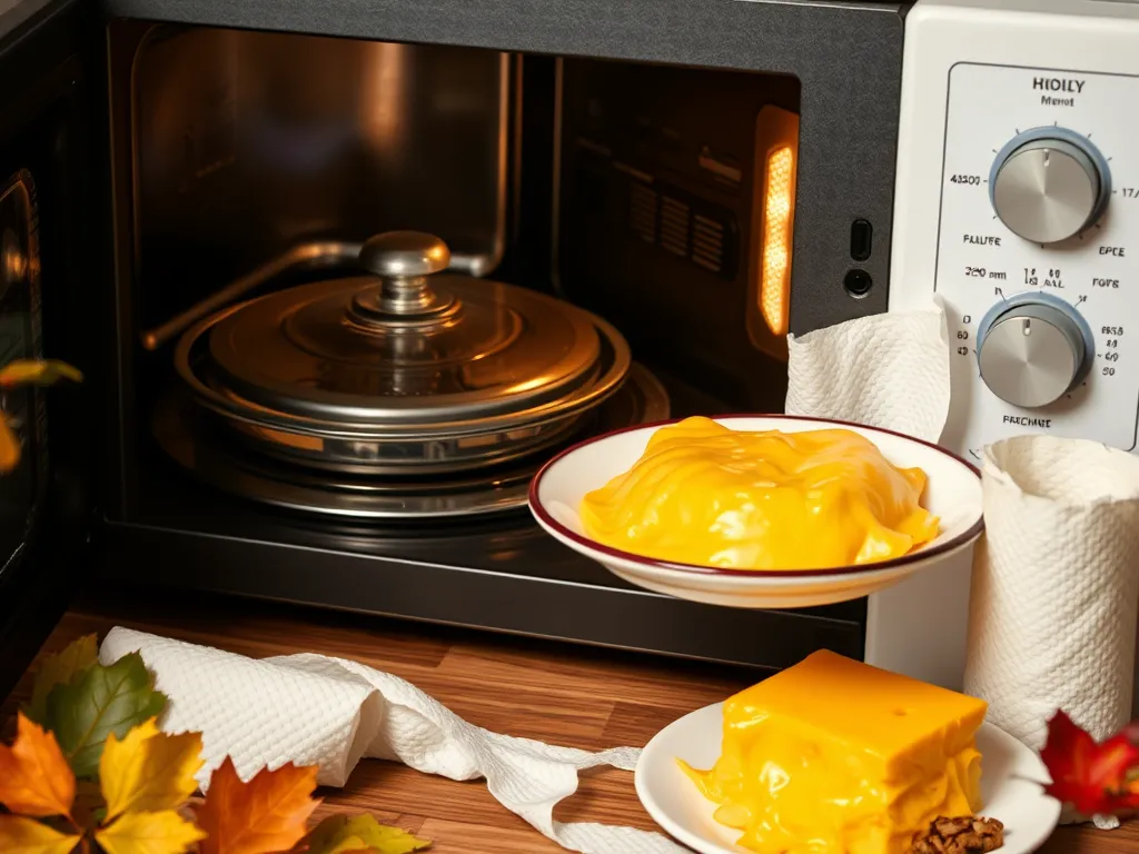 Microwave with melted cheese, perfect for lazy frozen pizza roll wraps