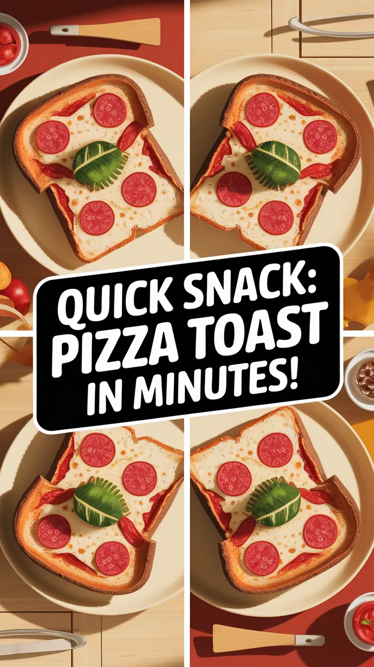 Delicious lazy microwave frozen pizza toast topped with pepperoni and cheese.