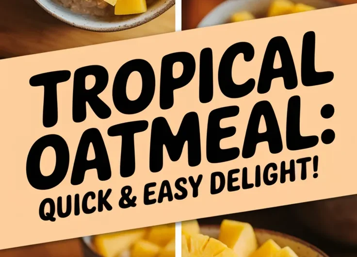 Lazy Microwave Instant Oatmeal with Canned Tropical Fruit