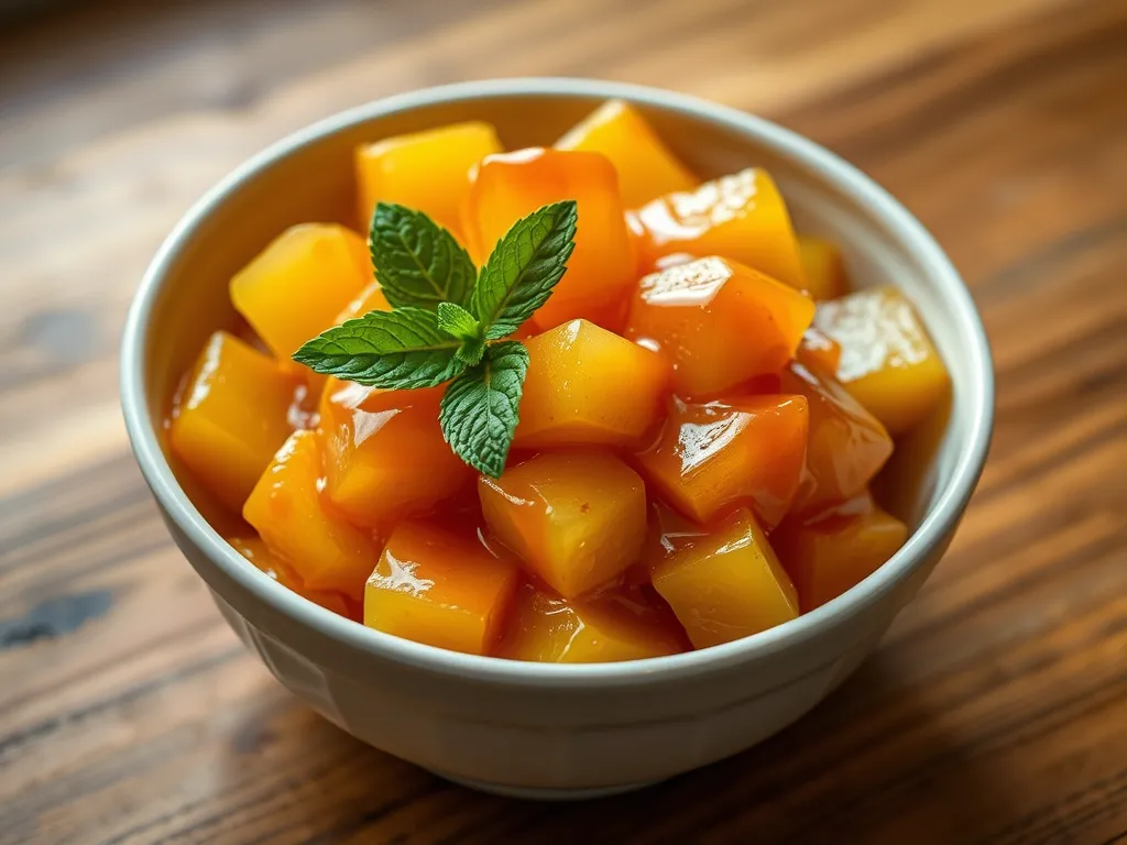 Bowl of canned tropical fruit, perfect for lazy microwave instant oatmeal.