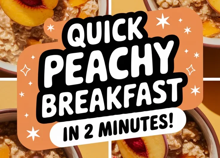 Lazy Microwave Instant Oatmeal with Canned Peaches