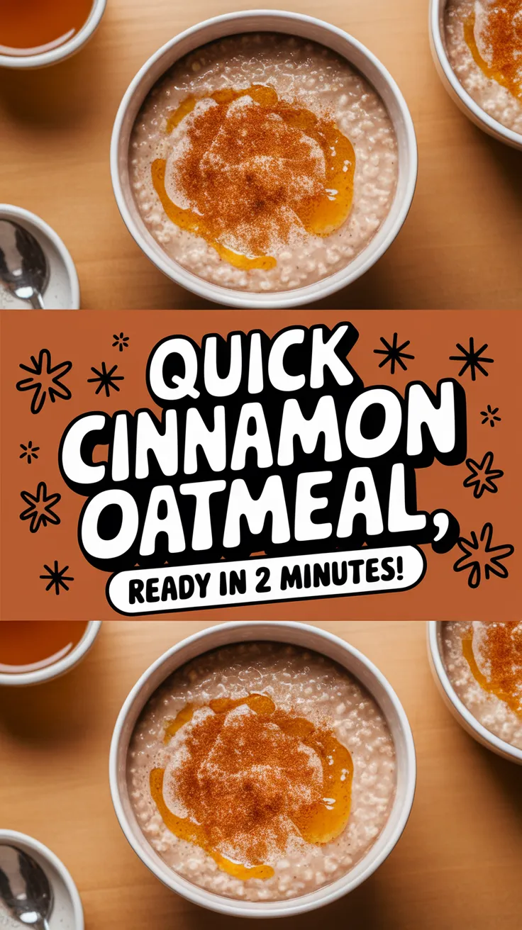Delicious lazy microwave instant oatmeal with cinnamon, ready in just 2 minutes.
