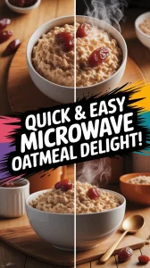 A delicious bowl of lazy microwave instant oatmeal topped with canned dates