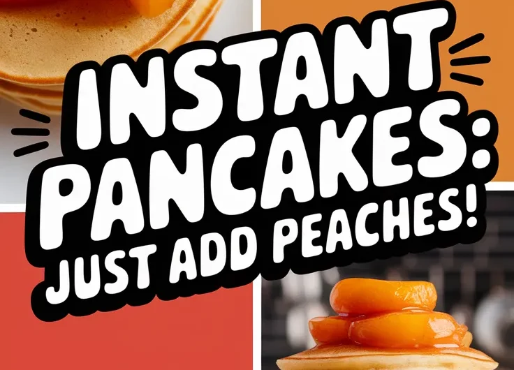 Lazy Microwave Instant Pancake Mix with Canned Peaches