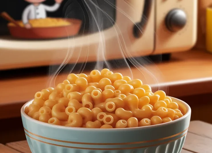 Lazy Microwave Boxed Mac and Cheese with Canned Tomatoes