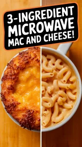 Delicious 3-ingredient microwave mac and cheese in a bowl