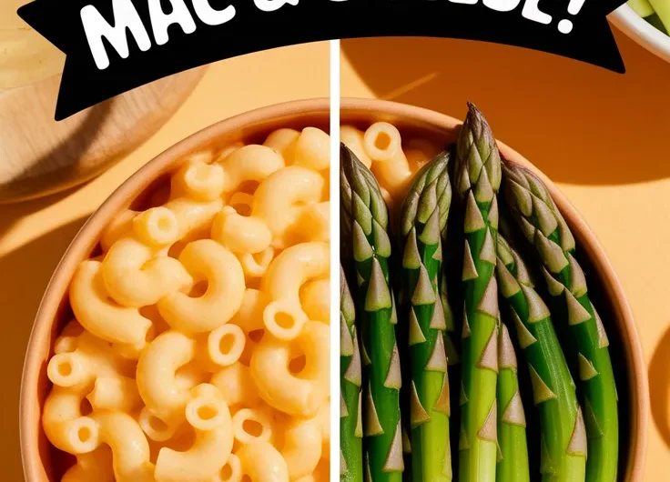 Lazy Microwave Boxed Mac and Cheese with Canned Diced Asparagus