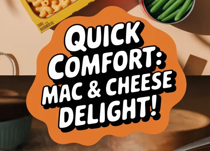 Lazy Microwave Boxed Mac and Cheese with Canned Green Beans