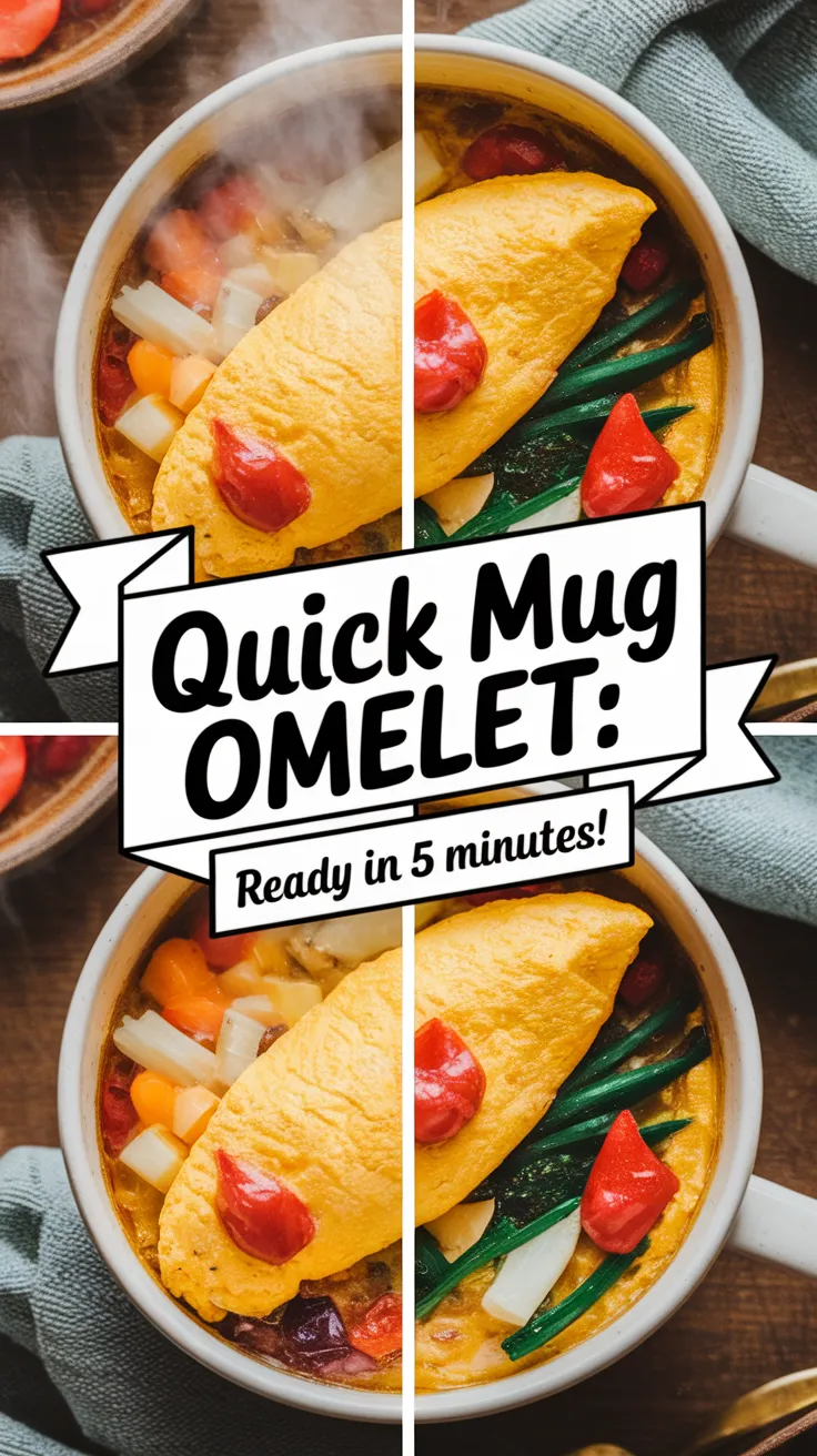 Delicious lazy microwave mug omelet made with leftovers, ready in 5 minutes.