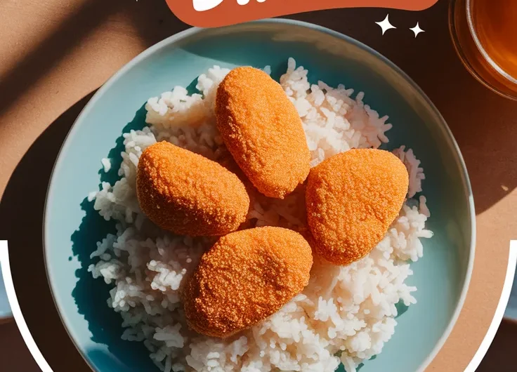 Lazy Microwave Frozen Chicken Nugget Rice