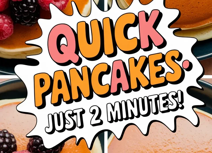 Lazy Microwave Instant Pancake Mix with Canned Berries