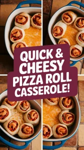 Delicious lazy microwave frozen pizza roll casserole ready to bake.