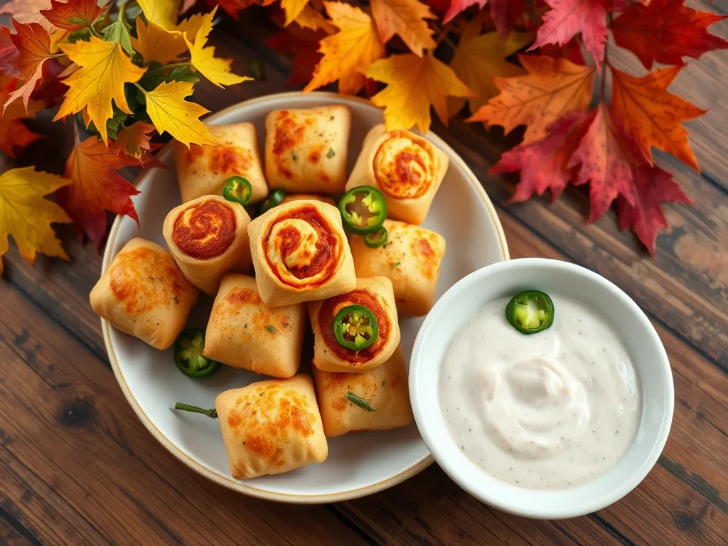 Delicious lazy microwave frozen pizza roll pasta salad with tangy dipping sauce