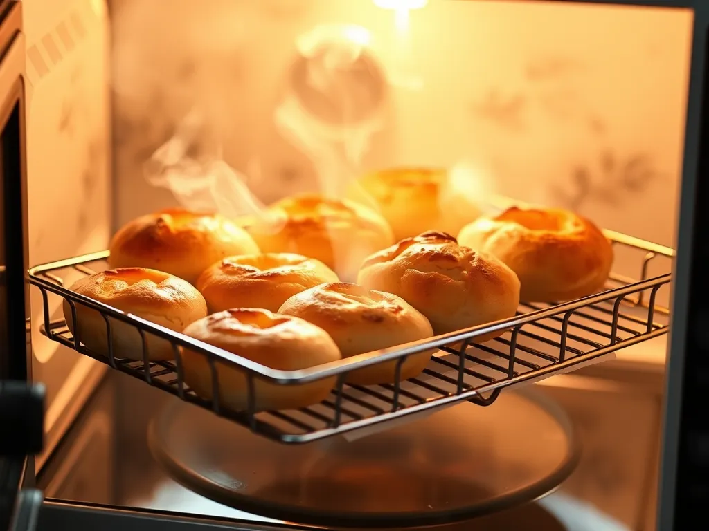 Freshly cooked lazy microwave frozen pizza roll sandwich in the microwave