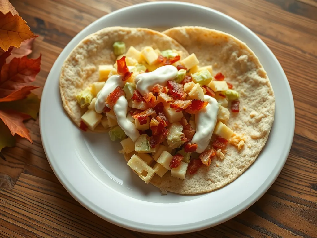 Delicious tacos featuring lazy microwave pre-cooked bacon and canned diced artichokes