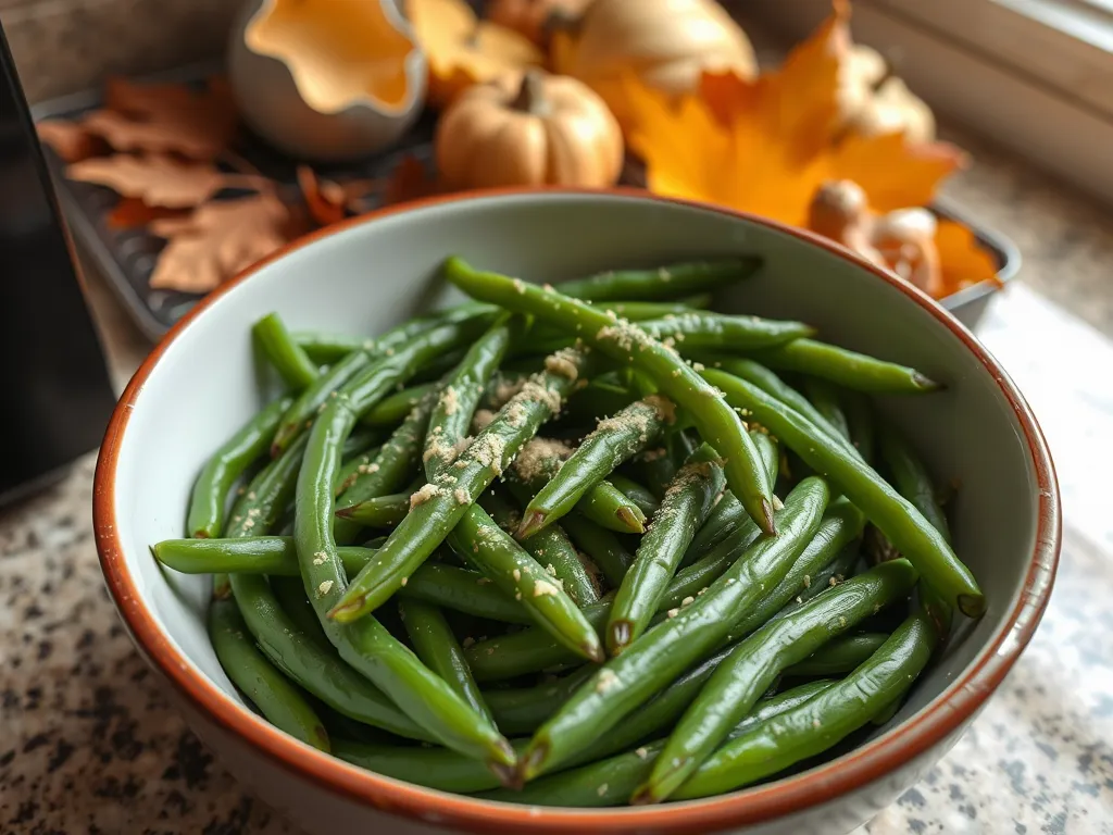 Delicious canned green beans preparation beside pre-cooked bacon in a cozy kitchen setting