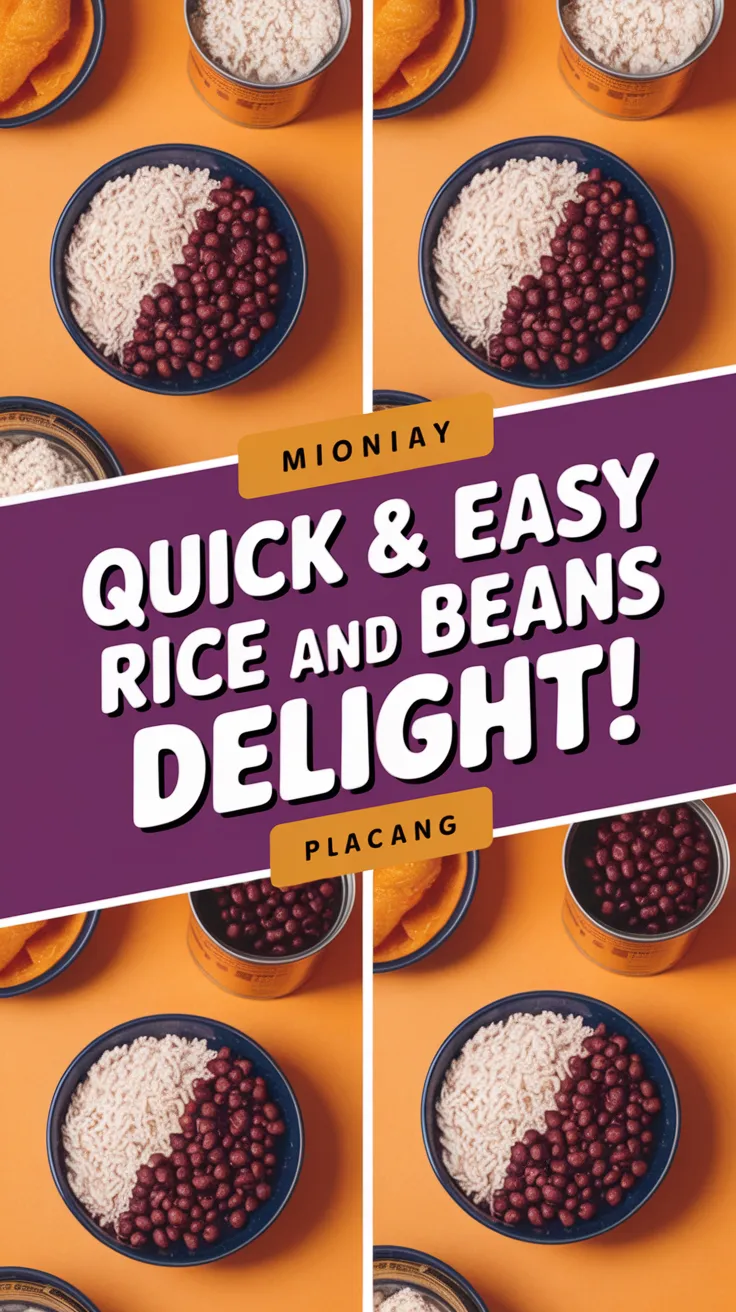 Plate of lazy microwave boxed rice with canned beans for quick meals.