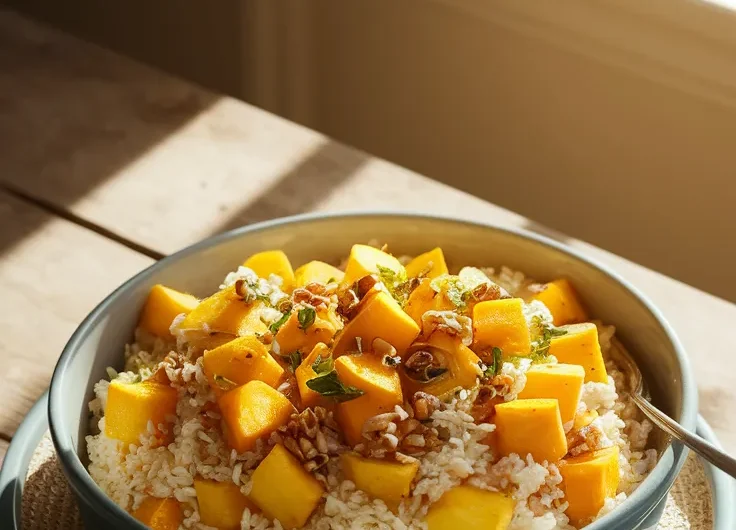 Lazy Microwave Boxed Rice with Canned Diced Squash