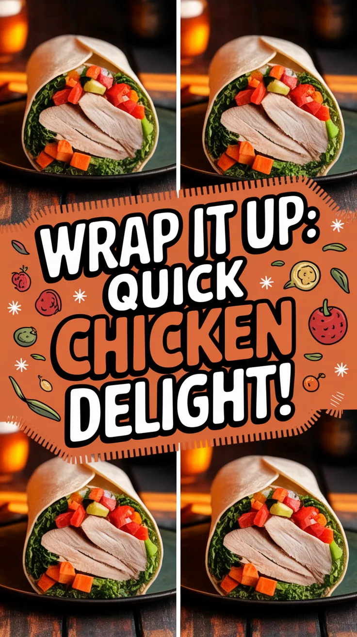 Delicious lazy microwave pre-cooked rotisserie chicken wrap filled with fresh vegetables.