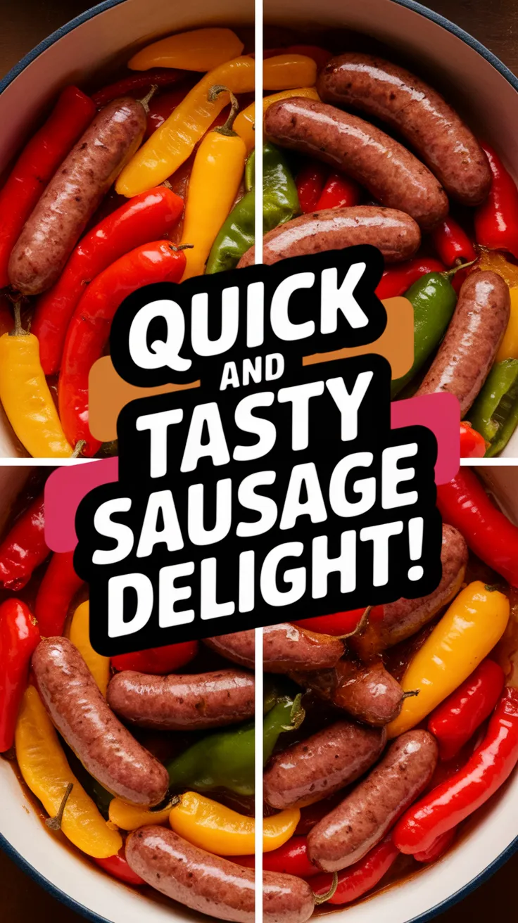 Brightly colored pre-cooked sausage and peppers in a bowl for a quick meal.