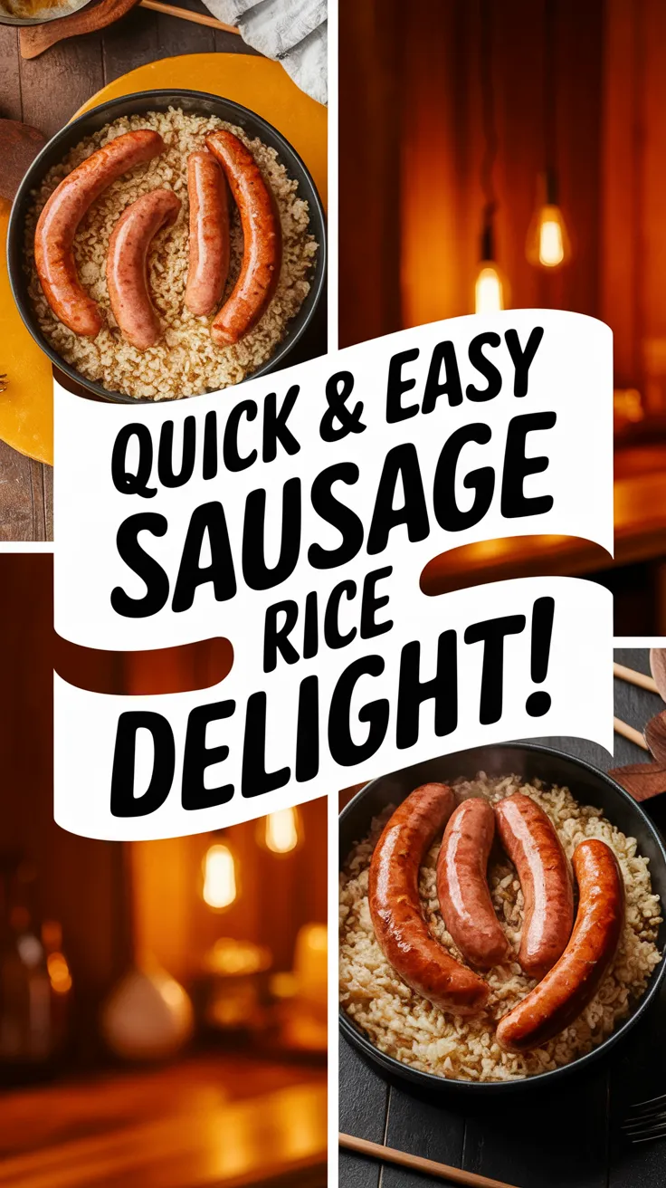 Delicious microwave pre-cooked sausage served over rice.