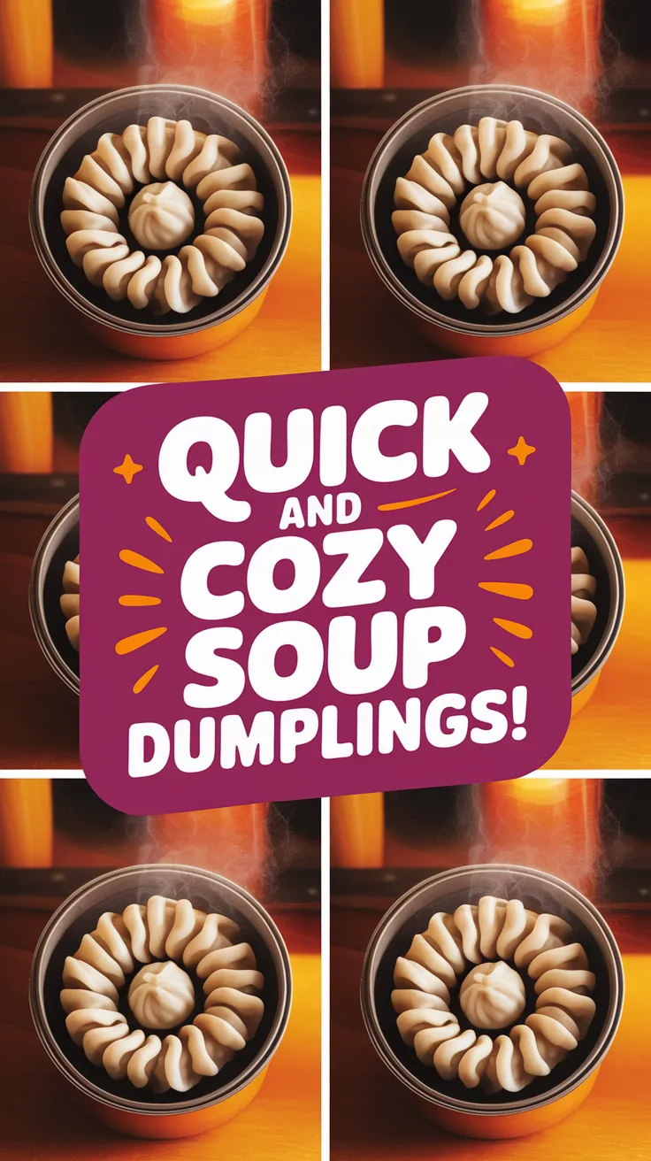 Delicious lazy microwave canned soup dumplings steaming in a bowl.