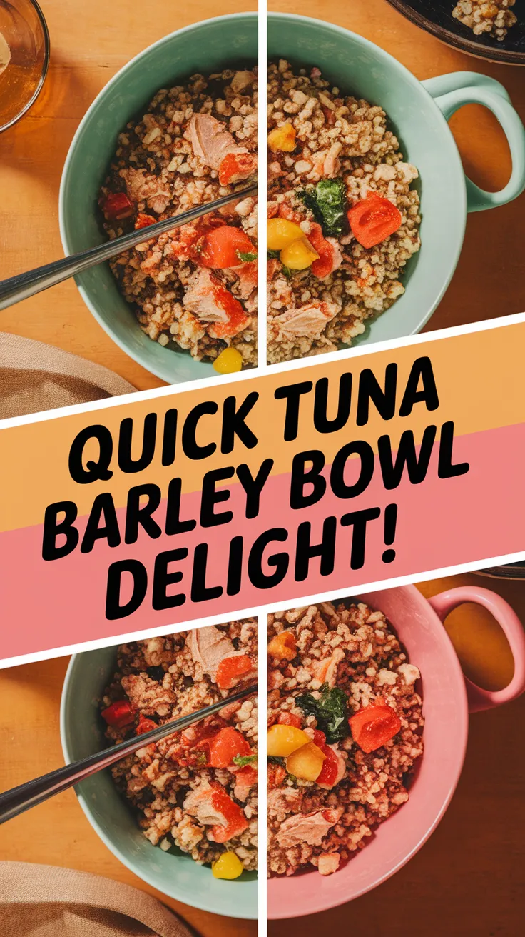 Quick Tuna Barley Bowl featuring canned tuna and instant barley